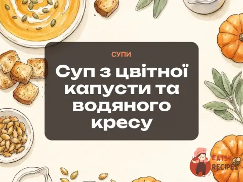 Суп з цвітної капусти та водяного кресу