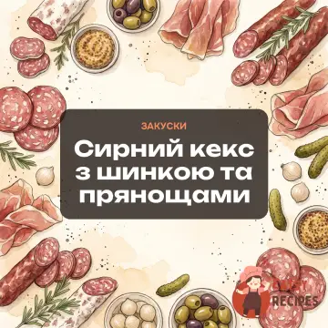 Сирний кекс з шинкою та прянощами