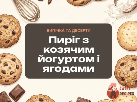 Пиріг з козячим йогуртом і ягодами