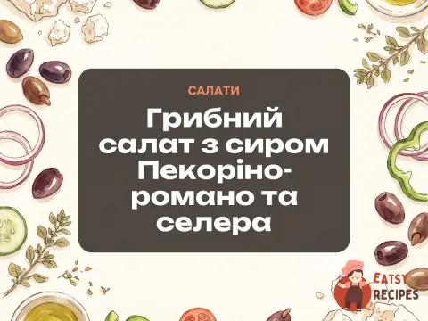 Грибний салат з сиром Пекоріно-романо та селера