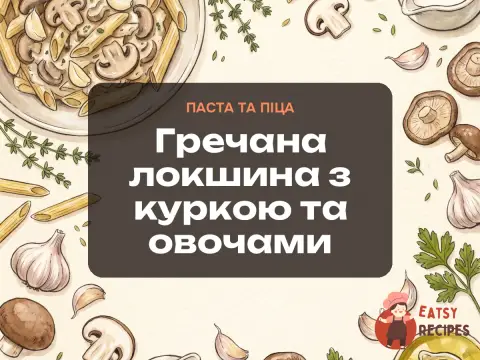 Гречана локшина з куркою та овочами