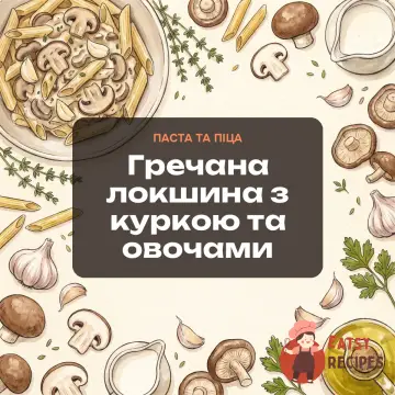 Гречана локшина з куркою та овочами