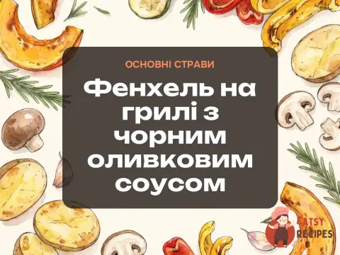 Фенхель на грилі з чорним оливковим соусом