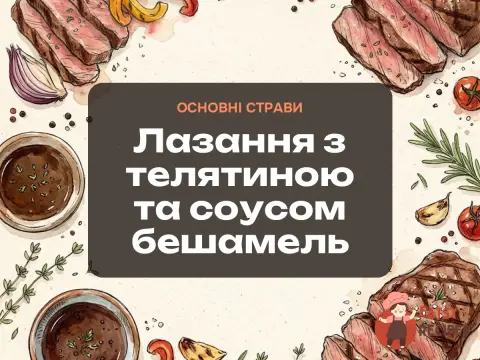 Лазання з телятиною та соусом бешамель