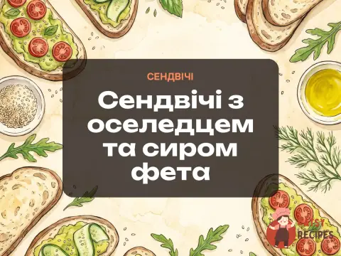 Сендвічі з оселедцем та сиром фета