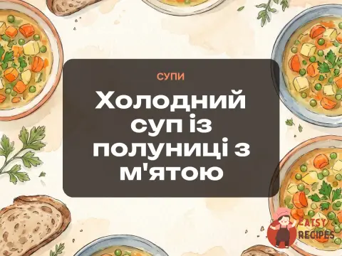 Холодний суп із полуниці з м'ятою