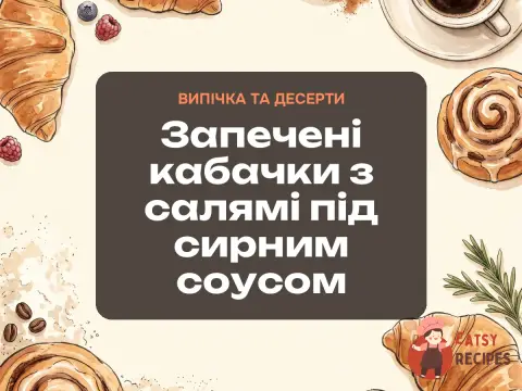 Запечені кабачки з салямі під сирним соусом