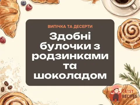 Здобні булочки з родзинками та шоколадом