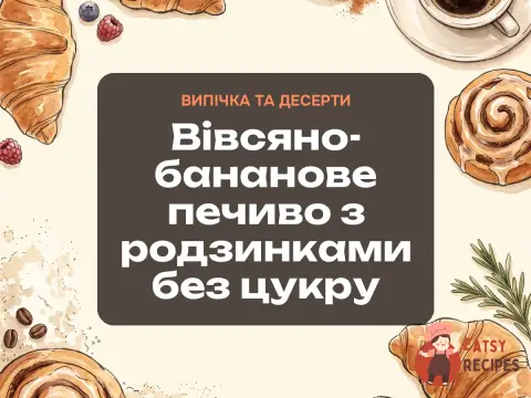 Вівсяно-бананове печиво з родзинками без цукру