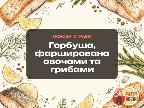 Горбуша, фарширована овочами та грибами