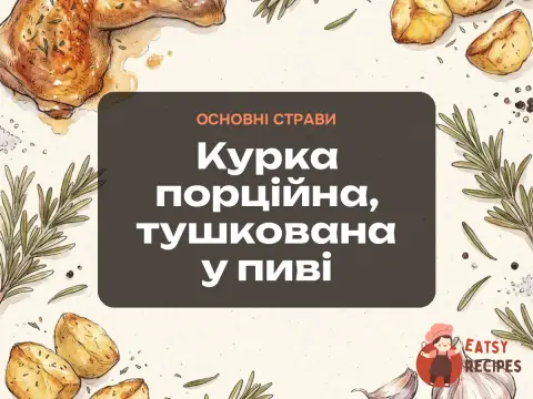 Курка порційна, тушкована у пиві