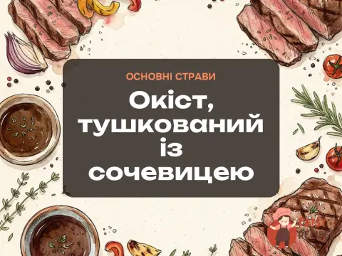 Окіст, тушкований із сочевицею