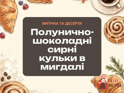 Полунично-шоколадні сирні кульки в мигдалі