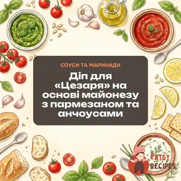 Діп для «Цезаря» на основі майонезу з пармезаном та анчоусами