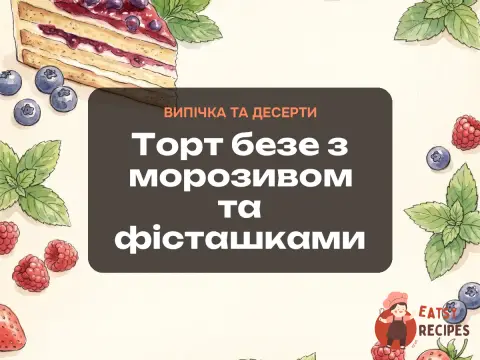 Торт безе з морозивом та фісташками