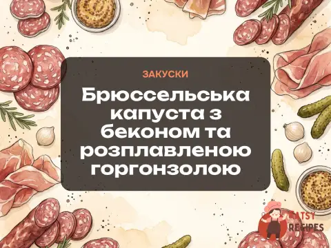 Брюссельська капуста з беконом та розплавленою горгонзолою