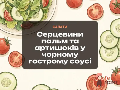 Серцевини пальм та артишоків у чорному гострому соусі