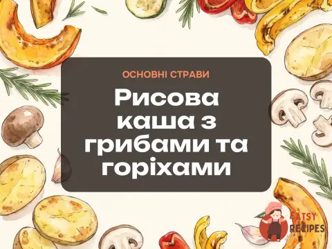 Рисова каша з грибами та горіхами