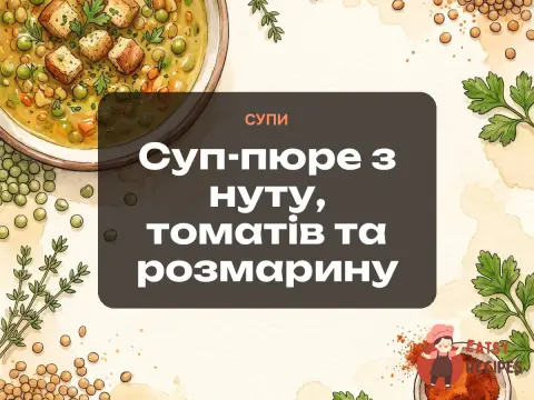 Суп-пюре з нуту, томатів та розмарину