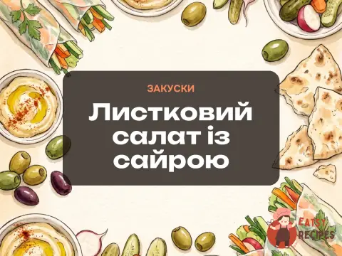 Листковий салат із сайрою