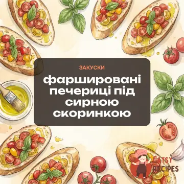 Фаршировані печериці під сирною скоринкою