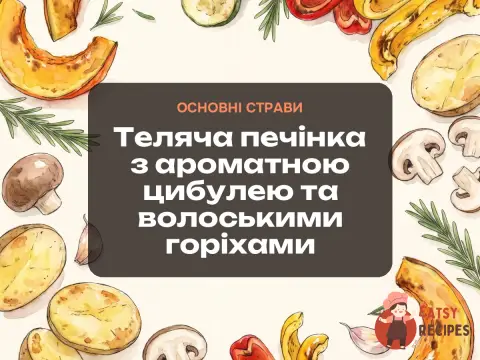 Теляча печінка з ароматною цибулею та волоськими горіхами