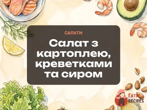 Салат з картоплею, креветками та сиром