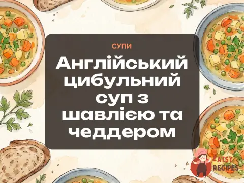 Англійський цибульний суп з шавлією та чеддером