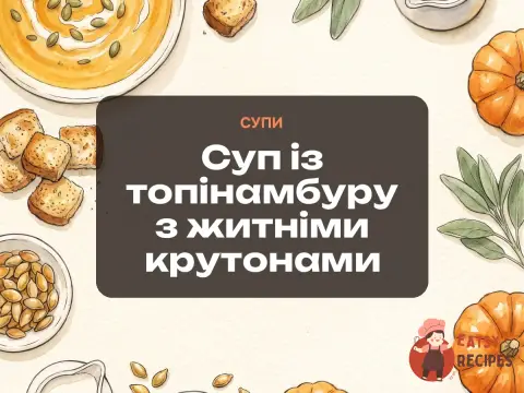Суп із топінамбуру з житніми крутонами