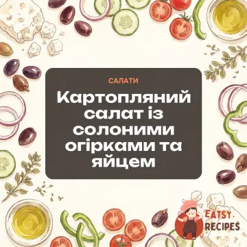 Картопляний салат із солоними огірками та яйцем