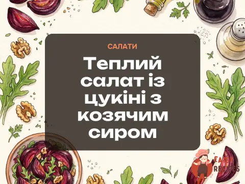 Теплий салат із цукіні з козячим сиром