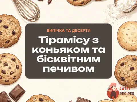 Тірамісу з коньяком та бісквітним печивом