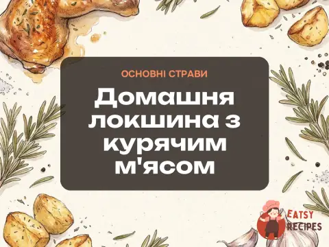 Домашня локшина з курячим м'ясом