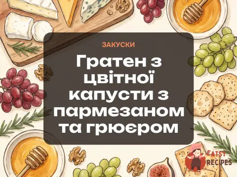 Гратен з цвітної капусти з пармезаном та грюєром