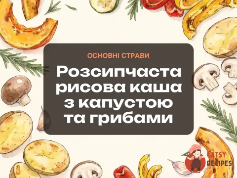 Розсипчаста рисова каша з капустою та грибами