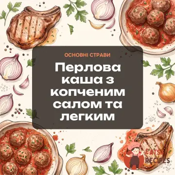 Перлова каша з копченим салом та легким