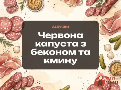 Червона капуста з беконом та кмину