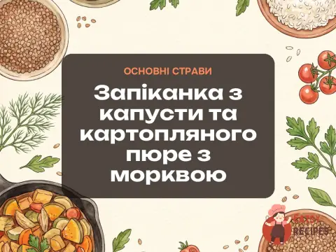 Запіканка з капусти та картопляного пюре з морквою