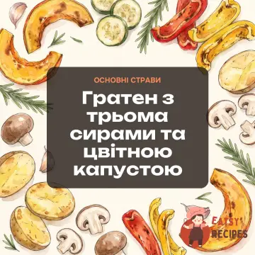 Гратен з трьома сирами та цвітною капустою