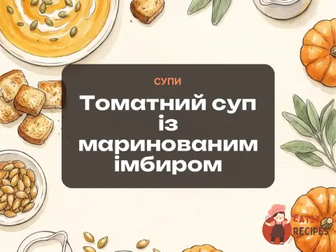 Томатний суп із маринованим імбиром