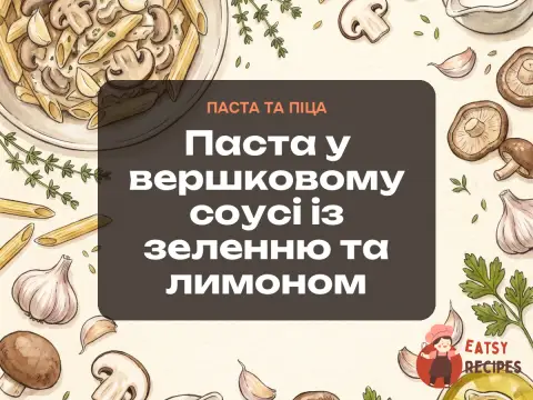 Паста у вершковому соусі із зеленню та лимоном