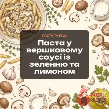 Паста у вершковому соусі із зеленню та лимоном