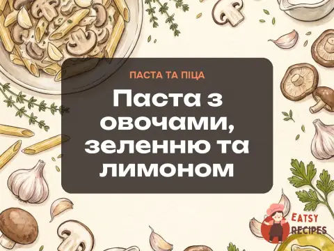 Паста з овочами, зеленню та лимоном