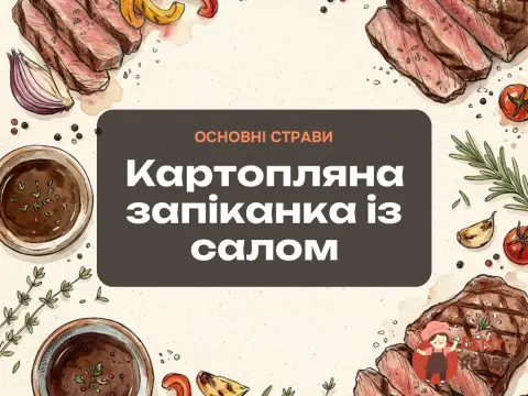 Картопляна запіканка із салом