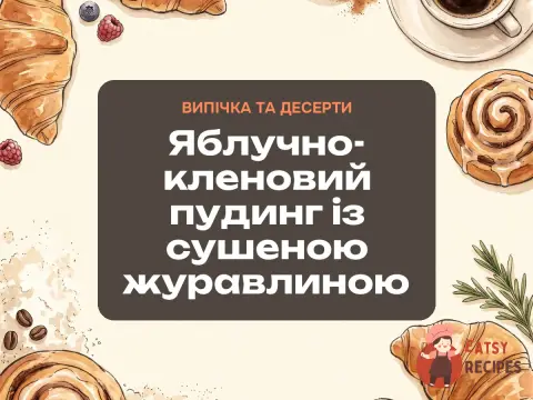 Яблучно-кленовий пудинг із сушеною журавлиною