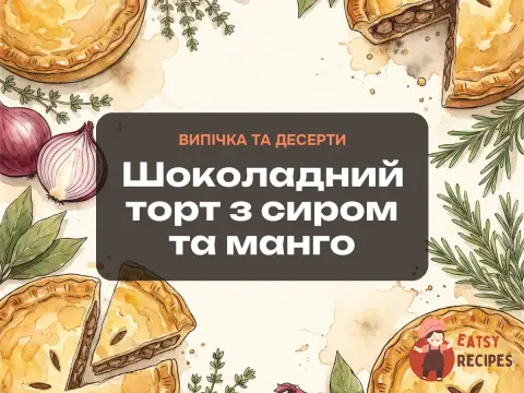 Шоколадний торт з сиром та манго