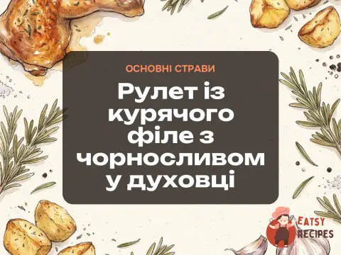 Рулет із курячого філе з чорносливом у духовці