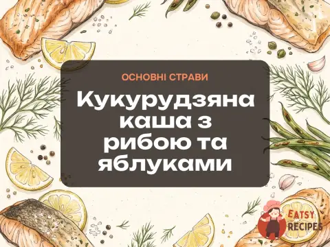 Кукурудзяна каша з рибою та яблуками