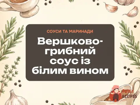 Вершково-грибний соус із білим вином