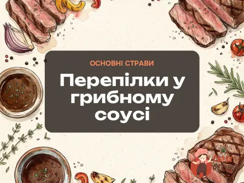 Перепілки у грибному соусі